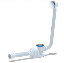 Слив-перелив Cezares CZR-STP2-01 для ванны, белый/хром Слив-перелив Cezares CZR-STP2-01 для ванны, белый/хром