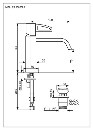 Смеситель Emmevi Minu 83003LACR для раковины, хром