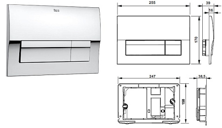 Унитаз Roca Gap Rimless 893104100 + инсталляция + кнопка