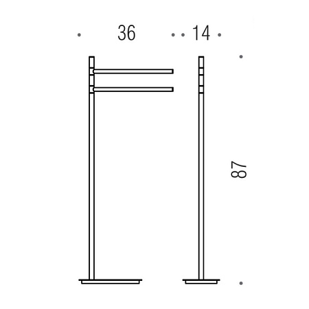 Стойка напольная Colombo Square B9901.HPS1 нержавеющая сталь