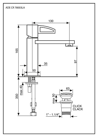 Смеситель Emmevi Ade 78003LACR для раковины, хром