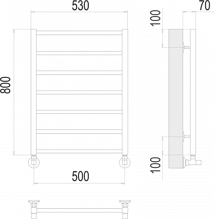 Полотенцесушитель водяной Terminus Контур П7 500х800 хром