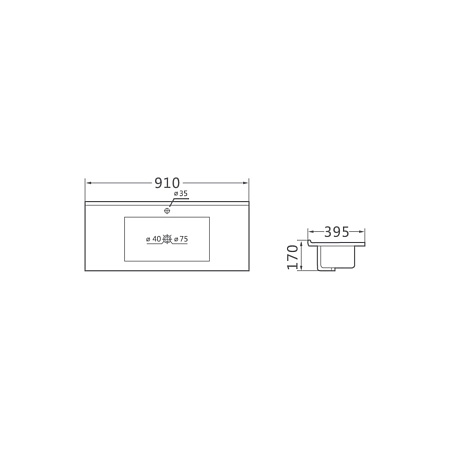Мебельная раковина Vincea VBS-13990S1 91x39.5x17 белый