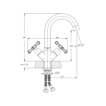 Смеситель для кухонной мойки RUSH Bianki BI7650-23 хром