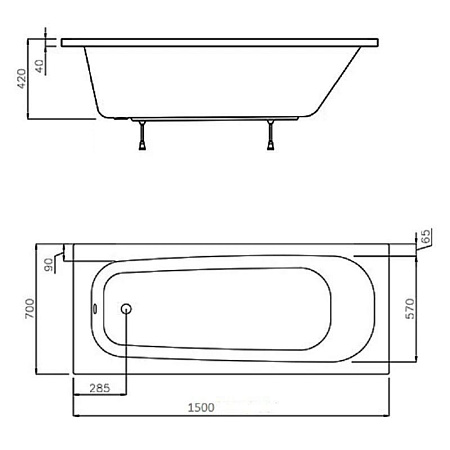 Ванна акриловая Ravak Septima C630S00000 150x70
