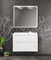 Мебель для ванной BelBagno Marino MARINO-H60-800-2C-SO-BL-P + BB800/450-LV-MR-AST 80 bianco lucido