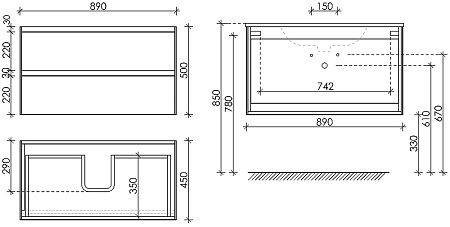 Мебель для ванной Sancos Cento 90 CN90W белый глянцевый