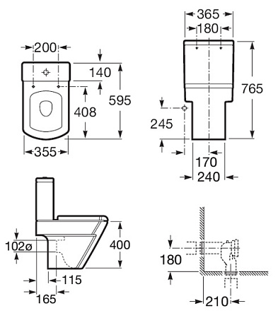 Чаша для унитаза-компакта Roca Hall 342627000