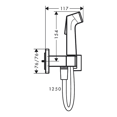 Гигиенический душ со смесителем Hansgrohe Bidette S 29233340 шлифованный черный хром