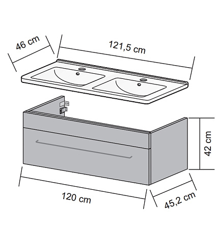 Мебель для ванной Dreja Aston 120 дуб fc