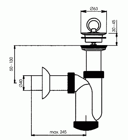 Сифон Jika Domino 8907300000001 для писсуара