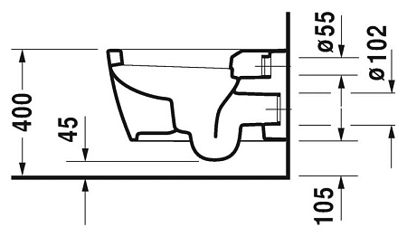 Чаша для унитаза подвесного Duravit ME by Starck 2530090000