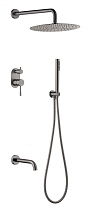 Душевой комплект Boheme Uno 464-2-GM для ванны с душем, оружейная сталь Душевой комплект Boheme Uno 464-2-GM для ванны с душем, оружейная сталь