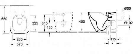 Унитаз приставной Villeroy & Boch Venticello 4613R001 альпийский белый