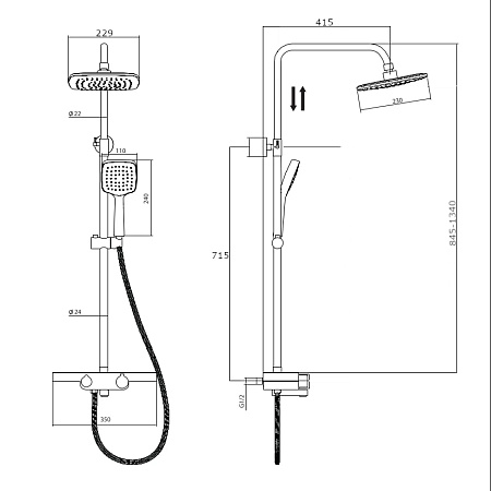 Душевая стойка RUSH Без серии ST4235-50 хром/белый