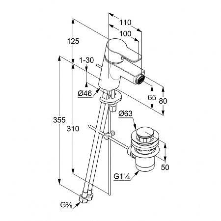 Смеситель Kludi Pure&Easy 375339165 для биде, белый