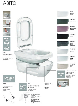 Чаша для унитаза подвесного Hatria Abito YXX601