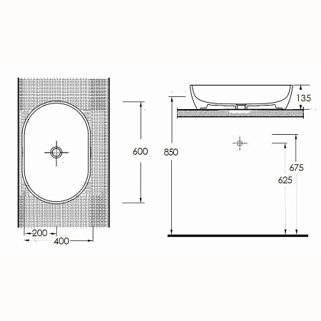 Раковина на столешницу beWash Bogen 88601006 60x40x13,5 черный глянцевый