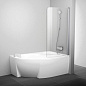 Шторка на ванну Ravak Chrome CVSK1 ROSA 160/170 R 7QRS0100Y1 белый