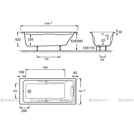Каркас для ванны Jacob Delafon Odeon Up 160х75