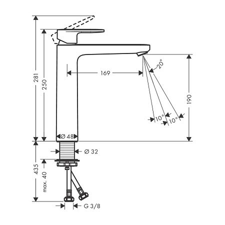 Смеситель Hansgrohe Vernis Blend 71582000 для раковины, хром