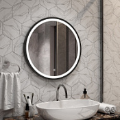 Зеркало Relisan Alisa Black Гл000026094 60x60 с LED подсветкой и сенсорным выключателем