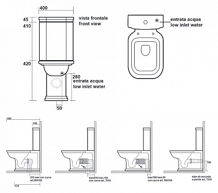 Чаша для унитаза-моноблока Kerasan Waldorf 411701