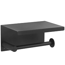 Держатель туалетной бумаги Boheme Uno 10971-B с полкой, черный Держатель туалетной бумаги Boheme Uno 10971-B с полкой, черный