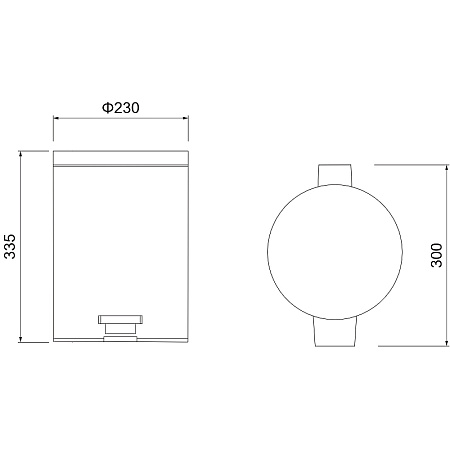 Ведро Aquatek AQ4992MB с педалью 8л, черный матовый