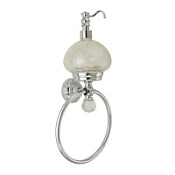 Дозатор Migliore Cristalia 16801 с кольцом настенный, хром/swarovski