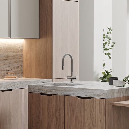 Смеситель для кухонной мойки Sancos Lucia SC4004CH хром/серый