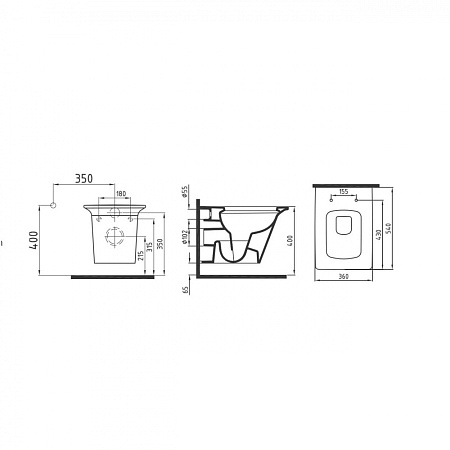 Унитаз подвесной Bien Lotus LTKA054GMVP1W3000 с функцией биде, белый