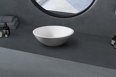 Раковина накладная ABBER Stein AS2608 белый матовый