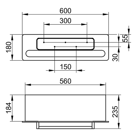 Полка Keuco Edition 400 11575170011 алюминий серебристый анодированный/стекло глянцевое антрацит