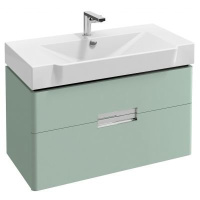 Тумба с раковиной Jacob Delafon Reve 80 см, 2 ящика, оливковый блестящий