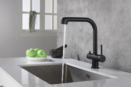 Смеситель для кухонной мойки Timo Saona 2346/03FL черный