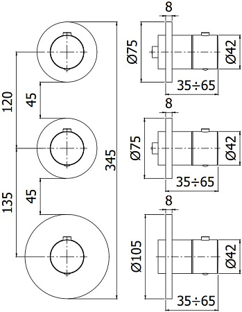 Смеситель Paffoni Modular Box MDE018NO для ванны с душем, черный