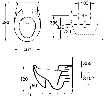 Унитаз подвесной Villeroy & Boch Aveo 661210R1