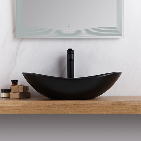 Раковина накладная BelBagno BB1404-H301 60.5x37x15 черный матовый
