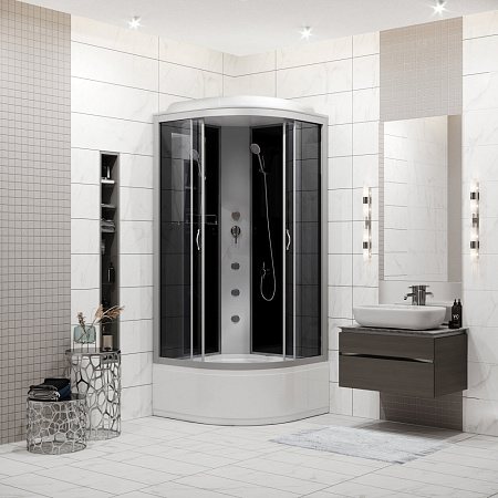 Душевая кабина Niagara Classic NG-2507-14G 80x80x215 стекло тонированное/профиль серебро