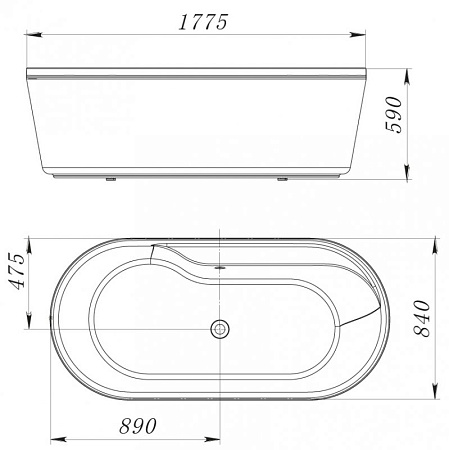Акриловая ванна BelBagno BB14-K 178x84 белый