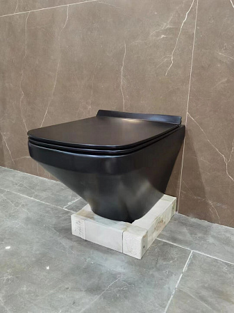 Унитаз подвесной Esbano Onix безободковый, черный матовый