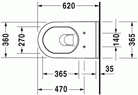Унитаз подвесной Duravit Starck 3 2226090000 62*36,5 см