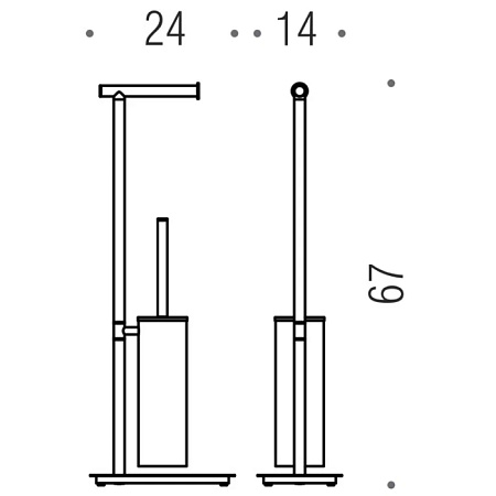 Стойка напольная Colombo Square B9907.HPS1 нержавеющая сталь