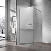 Душевая перегородка Vincea Walk-In VSW-1H900MRGM зеркальное/вороненая сталь