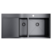 Кухонная мойка Omoikiri Akisame 100-2-GM-R 100х51 вороненая сталь