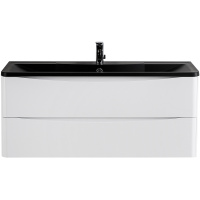 Тумба с раковиной BelBagno Acqua ACQUA-1200-2C-SO-BL 120 подвесная, Bianco Lucido/черная раковина