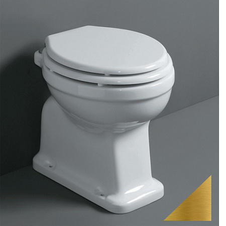 Унитаз приставной Simas Londra LO911bi горизонтальный выпуск, белый/золото