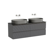 Тумба с раковиной и столешницей Sancos Folk 140 FL70GS+TT140A1 Grey soft/Black Sky