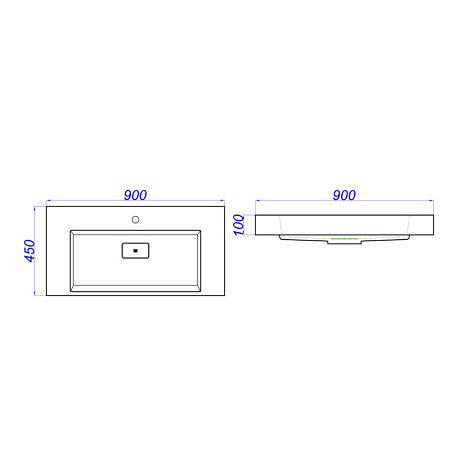 Мебельная раковина Aqwella Toledo Tol.09.04.D 90х45 белый